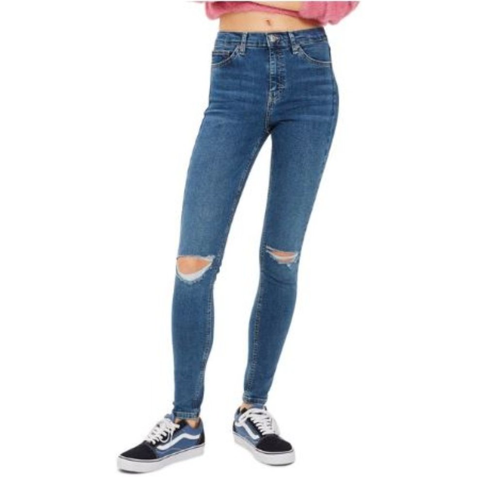 2/$20 Topshop Moto Jamie High Waist Ripped Skinny Jeans